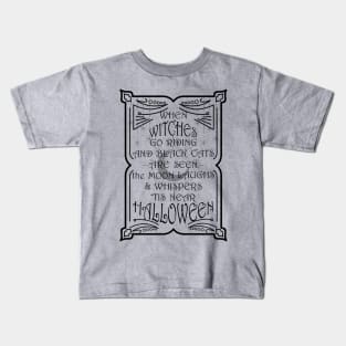 When Witches Go Riding - Black Print Kids T-Shirt